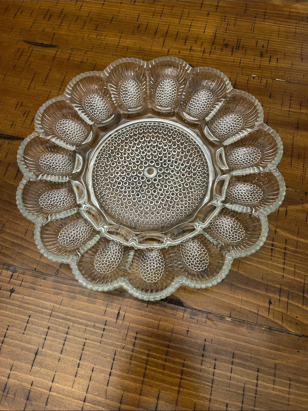 Indiana glass hobnail deviled egg tray.